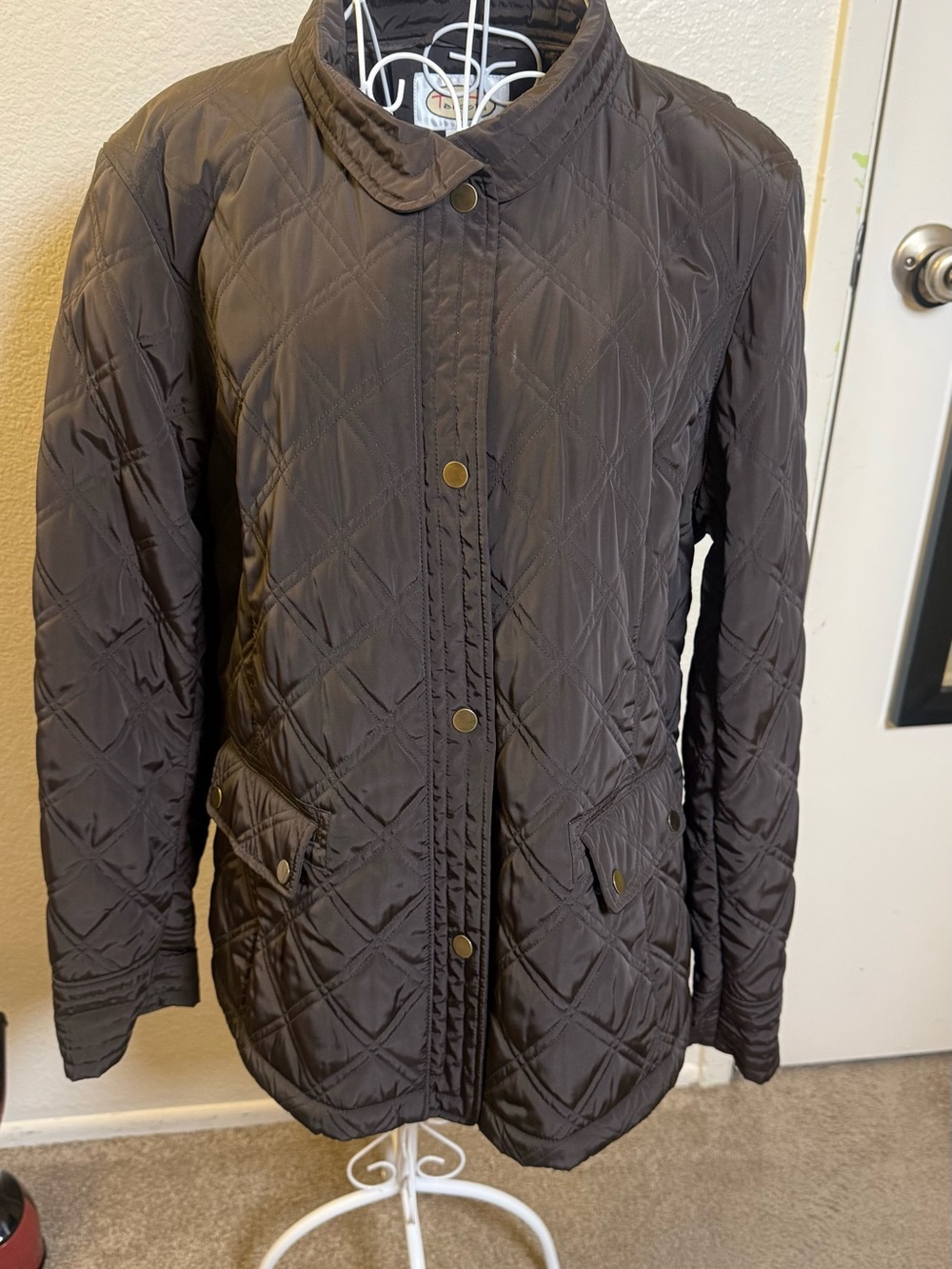 Talbots Quilted Puffer Jacket in Dark Brown